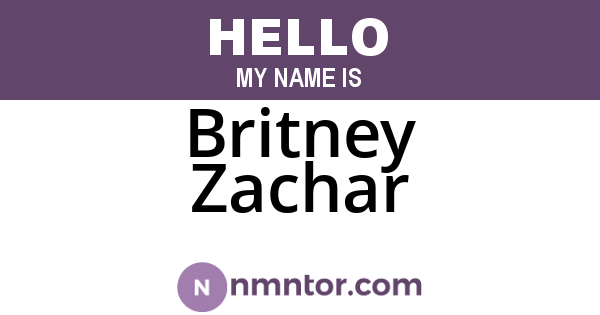 Britney Zachar