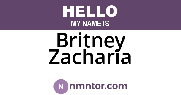 Britney Zacharia