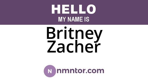 Britney Zacher