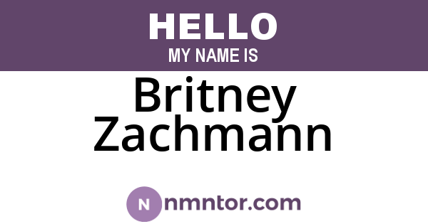 Britney Zachmann