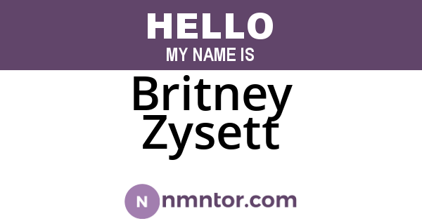 Britney Zysett