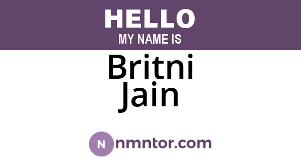 Britni Jain