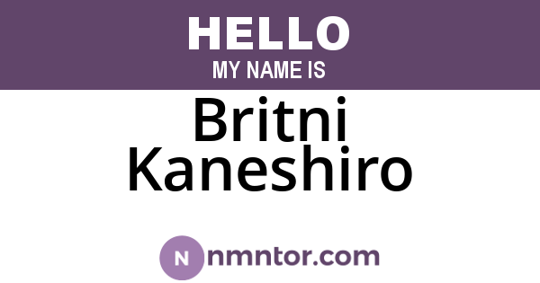Britni Kaneshiro