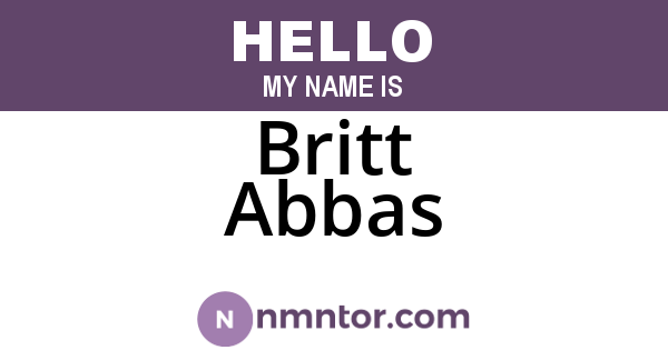 Britt Abbas