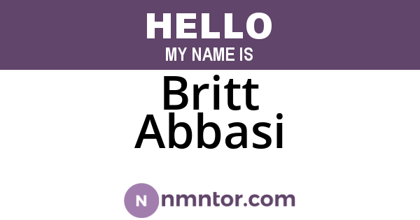 Britt Abbasi