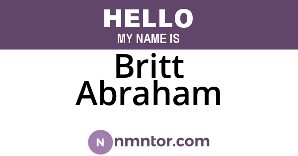 Britt Abraham