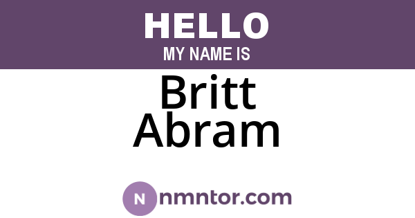 Britt Abram
