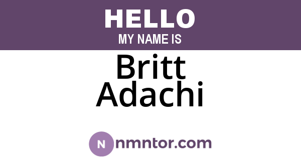Britt Adachi