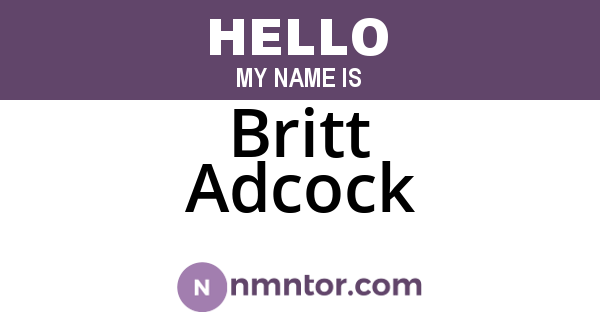 Britt Adcock