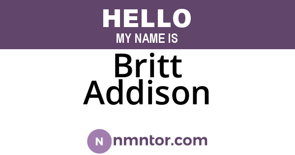 Britt Addison