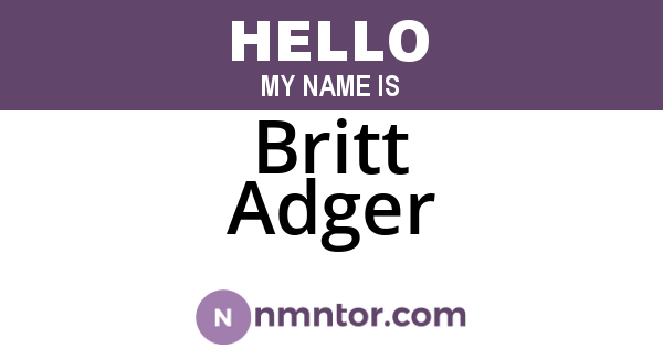 Britt Adger