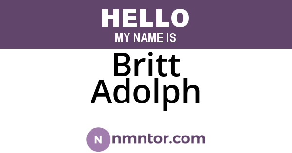 Britt Adolph