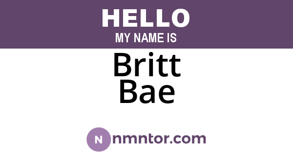 Britt Bae