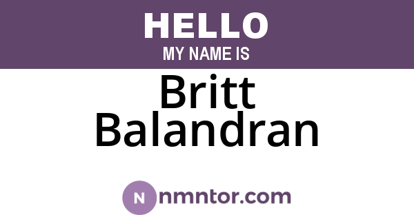 Britt Balandran