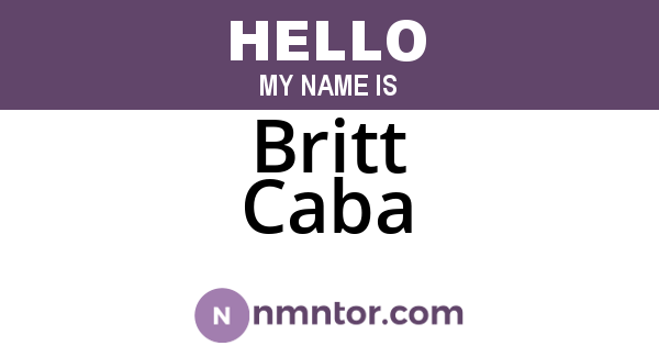 Britt Caba