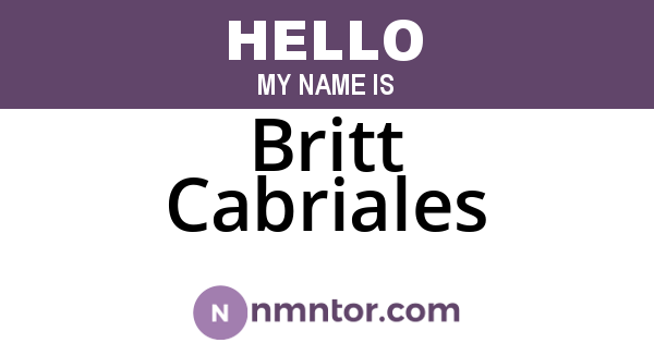 Britt Cabriales