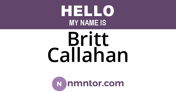 Britt Callahan