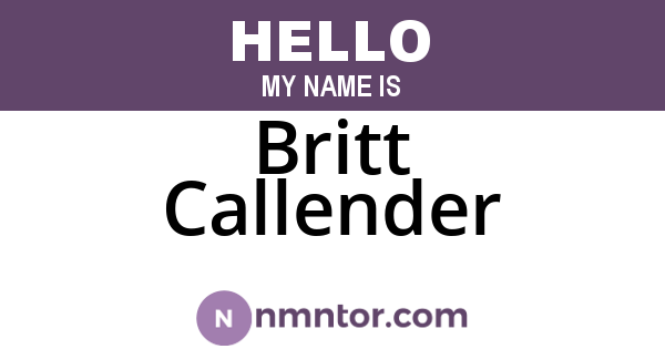 Britt Callender