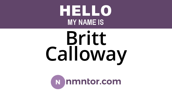 Britt Calloway