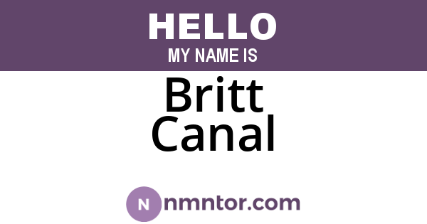 Britt Canal