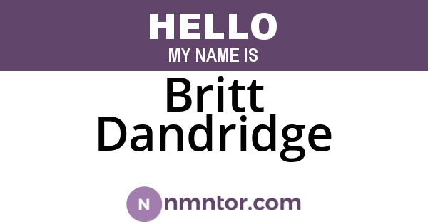 Britt Dandridge