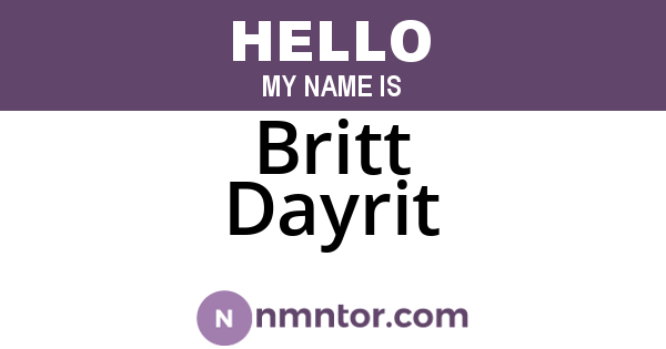 Britt Dayrit