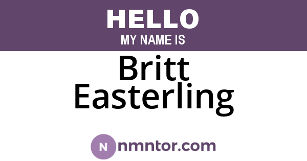 Britt Easterling