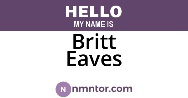 Britt Eaves