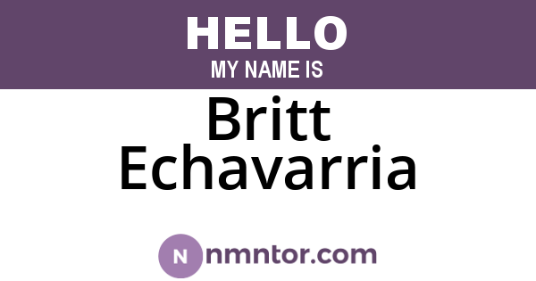 Britt Echavarria