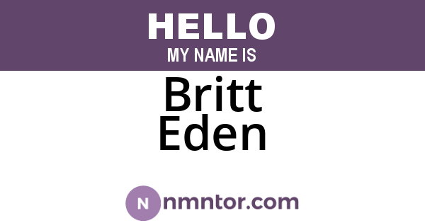 Britt Eden