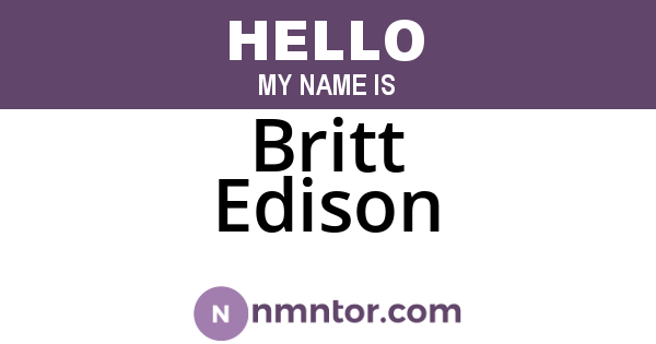 Britt Edison