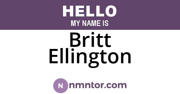 Britt Ellington