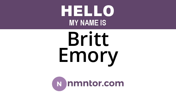 Britt Emory