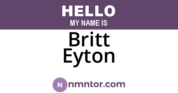 Britt Eyton