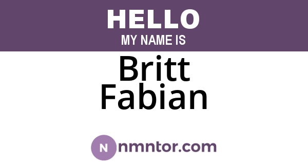 Britt Fabian