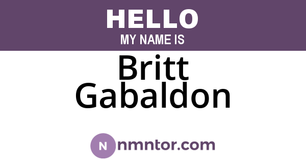 Britt Gabaldon