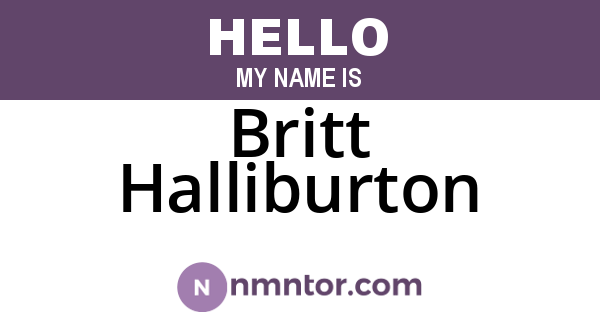 Britt Halliburton