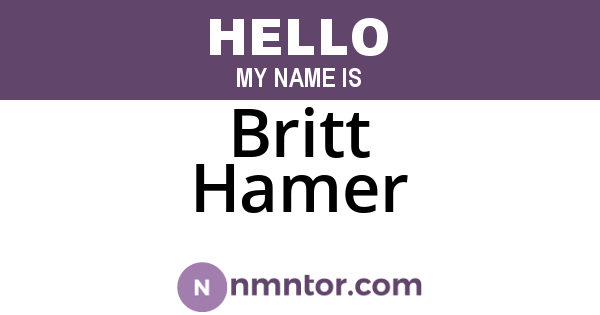 Britt Hamer