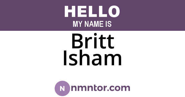 Britt Isham
