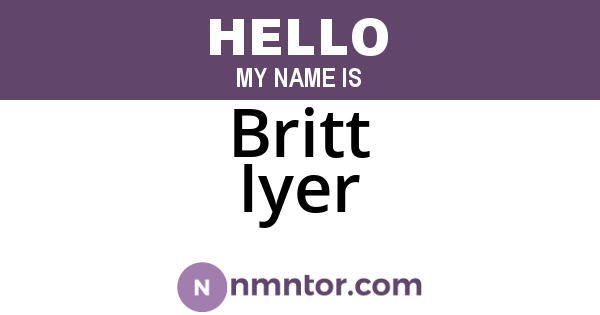 Britt Iyer