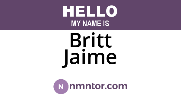 Britt Jaime