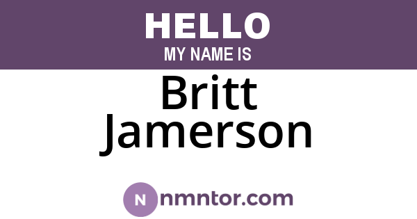 Britt Jamerson