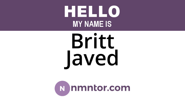 Britt Javed