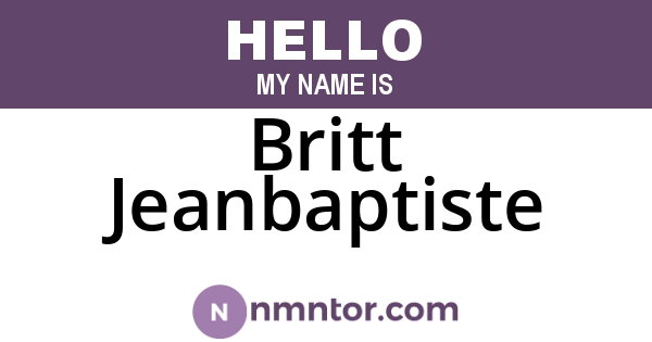 Britt Jeanbaptiste