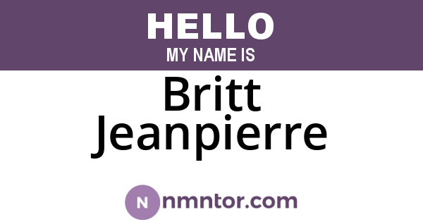 Britt Jeanpierre