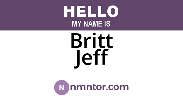 Britt Jeff