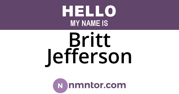 Britt Jefferson