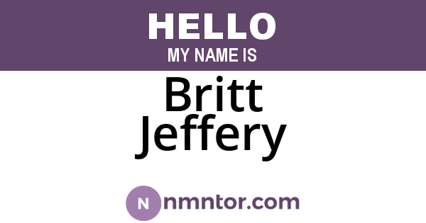 Britt Jeffery