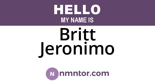 Britt Jeronimo
