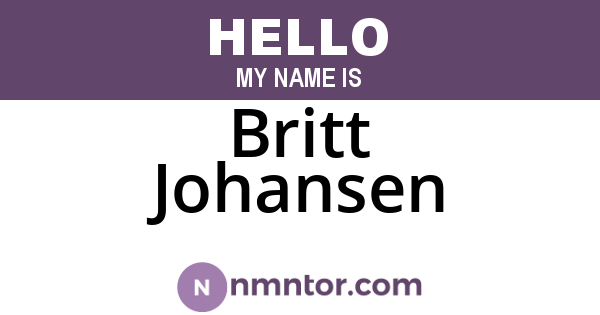 Britt Johansen